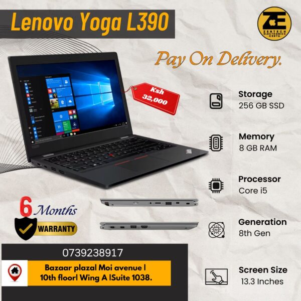 Lenovo Yoga L390 |Core i5 | 8th Gen| 8GB RAM | 256GB SSD | 13.3″ Display | x360 .