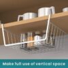 Black or white, under shelf mesh rack
