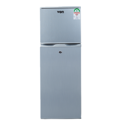Von VART-19DHS Double Door Fridge 136L - Silver